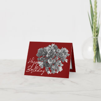 Beautiful Hydrangea Floral Bouquet Birthday Card Karte