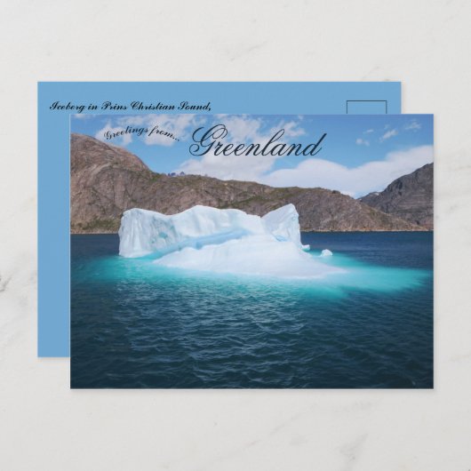 Beautiful Iceberg Aappilattoq Greenlanad Postkarte (Vorne/Hinten)