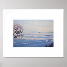 Beautiful Icelandic winter landscape painting art Poster