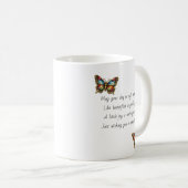 Beautiful Impasto Butterflies and Flowers Poem Kaffeetasse (VorderseiteRechts)