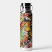 Beautiful Impasto Butterfly & Flowers Trinkflasche (Rückseite)