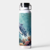 Beautiful Impasto Whale Oceanic Illustration Trinkflasche (Rückseite)