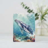 Beautiful Impasto Whale Oceanic Keep in Touch Postkarte (Stehend Vorderseite)