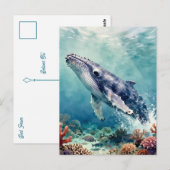 Beautiful Impasto Whale Oceanic Keep in Touch Postkarte (Vorne/Hinten)