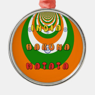 Beautiful India National Flag Colors Hakuna Matata Ornament Aus Metall