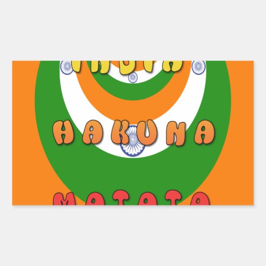 Beautiful India National Flag Colors Hakuna Matata Rechteckiger Aufkleber (Vorderseite)