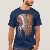 Beautiful Indian Chief Warbonnet Headdress T-Shirt (Vorderseite)