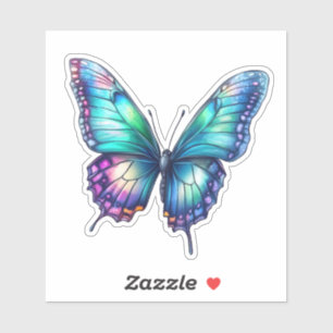 Beautiful iridescent shimmering butterfly cutout aufkleber
