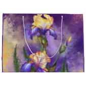 Beautiful Iris Blume Geschenktasche Lila Große Geschenktüte (Rückseite)