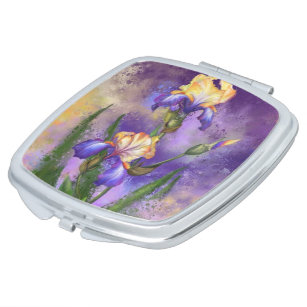 Beautiful Iris Blume - Malerei Taschenspiegel