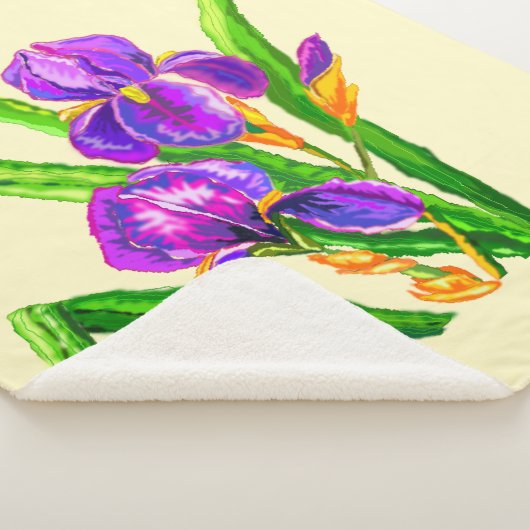 Beautiful Iris Blume Sherpa Blanket Irises Sherpadecke (3/4)