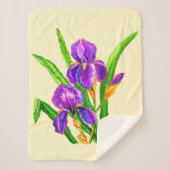 Beautiful Iris Blume Sherpa Blanket Irises Sherpadecke (Vorderseite)