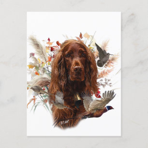 Beautiful Irish Red Setter Feiertagspostkarte