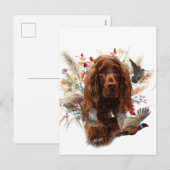 Beautiful Irish Red Setter Feiertagspostkarte (Vorne/Hinten)