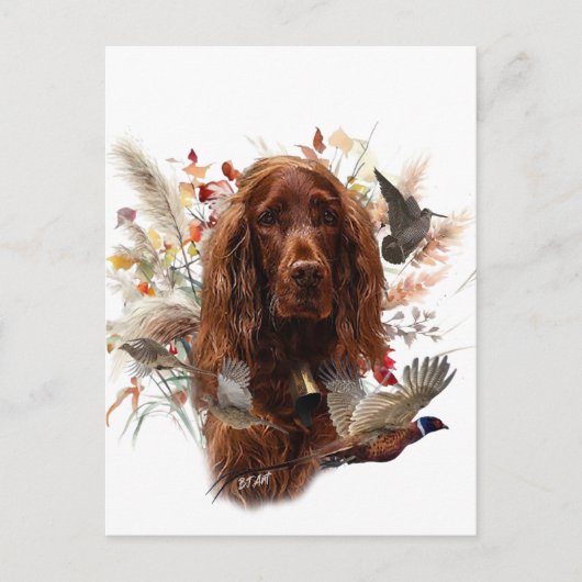 Beautiful Irish Red Setter Feiertagspostkarte (Vorderseite)