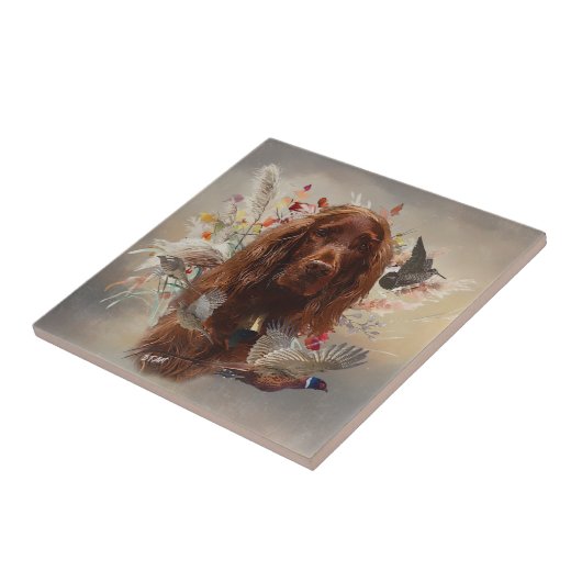 Beautiful Irish Red Setter Fliese (Seite)