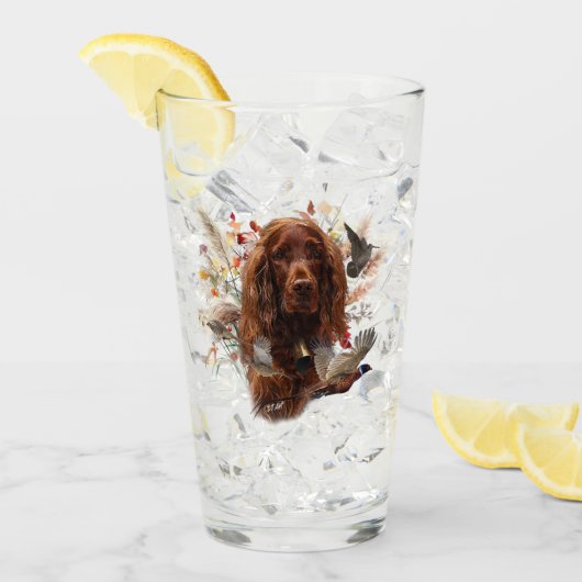 Beautiful Irish Red Setter Glas (Vorderseite Ice)