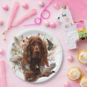 Beautiful Irish Red Setter Pappteller (Party)