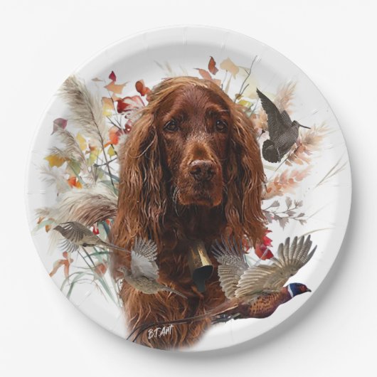 Beautiful Irish Red Setter Pappteller (Vorderseite)