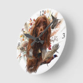 Beautiful Irish Red Setter Runde Wanduhr (Winkel)