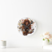 Beautiful Irish Red Setter Runde Wanduhr (Zuhause)