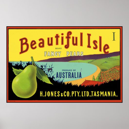 Beautiful Isle Australian Peacrate Crate Label Poster (Vorne)