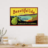 Beautiful Isle Australian Peacrate Crate Label Poster (Küche)