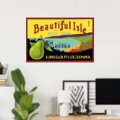 Beautiful Isle Australian Peacrate Crate Label Poster (Heimbüro)
