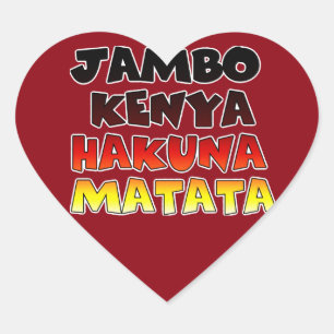 Beautiful Jambo Kenya Hakuna Matata Schöne Aussich Herz-Aufkleber
