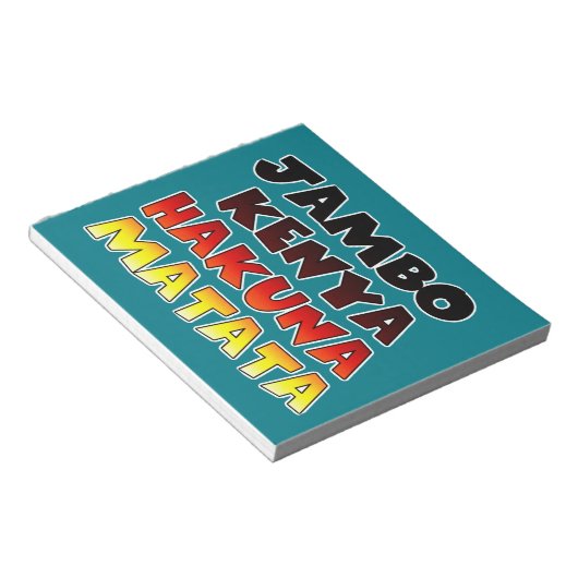 Beautiful Jambo Kenya Hakuna Matata Schöne Aussich Notizblock (angewinkelt)