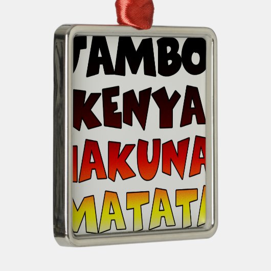 Beautiful Jambo Kenya Hakuna Matata Schöne Aussich Ornament Aus Metall (Rechts)