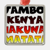 Beautiful Jambo Kenya Hakuna Matata Schöne Aussich Ornament Aus Metall (Vorne)