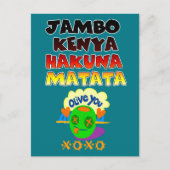Beautiful Jambo Kenya Hakuna Matata Schöne Aussich Postkarte (Vorderseite)