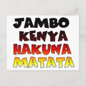 Beautiful Jambo Kenya Hakuna Matata Schöne Aussich Postkarte (Vorderseite)