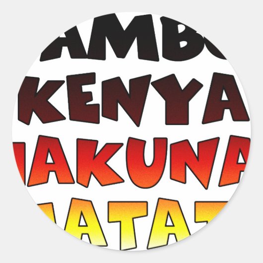 Beautiful Jambo Kenya Hakuna Matata Schöne Aussich Runder Aufkleber (Vorderseite)