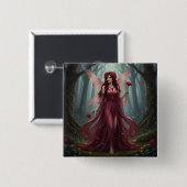 Beautiful January Garnet Fairy Button (Vorne & Hinten)