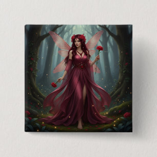 Beautiful January Garnet Fairy Button
