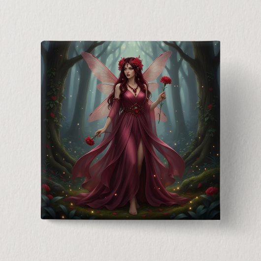 Beautiful January Garnet Fairy Button (Vorderseite)