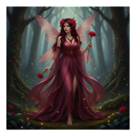Beautiful January Garnet Fairy Poster