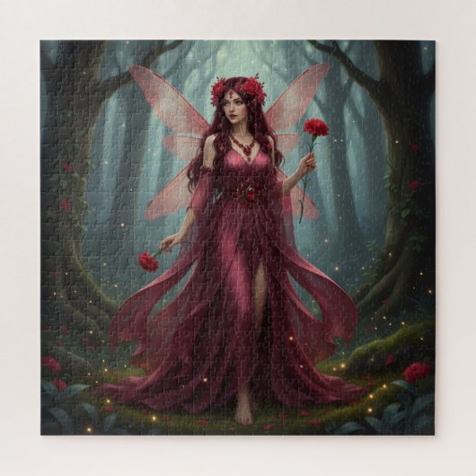 Beautiful January Garnet Fairy Puzzle (Vertikal)
