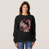 Beautiful Japanese Geisha lady with blossom flower Sweatshirt (Vorne ganz)