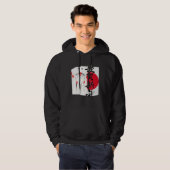 Beautiful Japanese Geisha red flag calligraphy dec Hoodie (Vorne ganz)