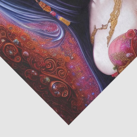 Beautiful Japanese Girl Gothic Fantasy Triptych Seidenpapier (Ausschnitt)