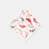 Beautiful Japanisch Red Koi Fisch Serviette (Ecke)