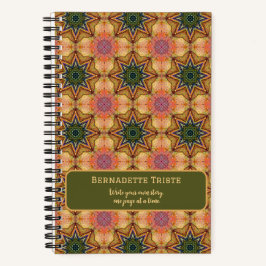 Beautiful Jewel Toned Orange Name Sprichwort Star Notizblock