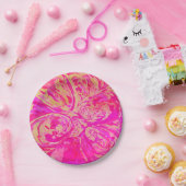 Beautiful Jewel Toned Red & Fuchsia Pink Abstrakt Pappteller (Party)