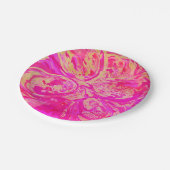 Beautiful Jewel Toned Red & Fuchsia Pink Abstrakt Pappteller (Schrägansicht)