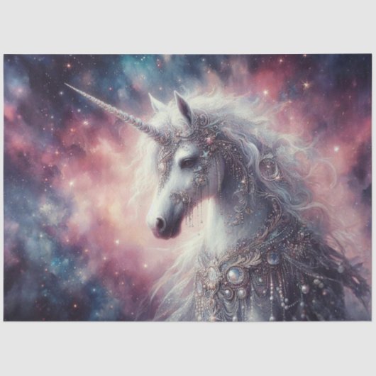 Beautiful Jeweled Unicorn DIY Crafting Decoupage Seidenpapier (Vorderseite)