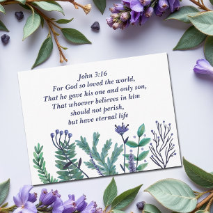 Beautiful John 3:16 Bible Verse Christlich Feiertagspostkarte