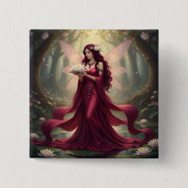 Beautiful July Ruby Fairy Button